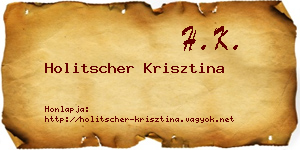 Holitscher Krisztina névjegykártya